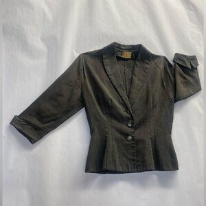 Vintage R&K Black and White Micro Check Fabric Women's Blazer